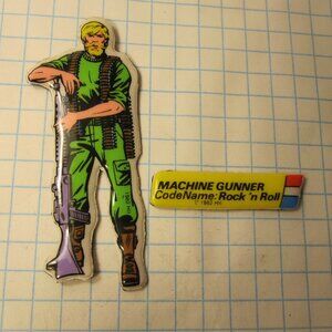 1982 G.I. Joe Cartoon Series Refrigerator Magnet: Machine Gunner Rock 'n Roll
